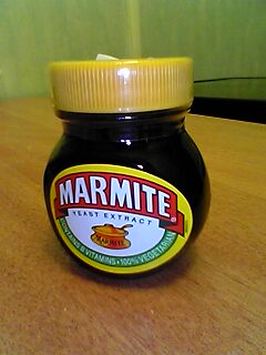 Marmite - yeast extract - containts B vitamins - 100% vegetarian
